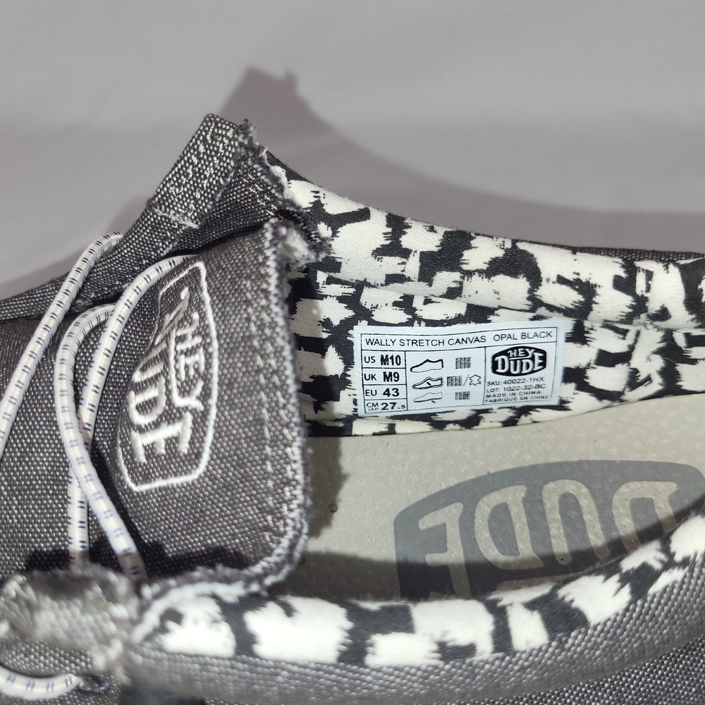 Hey Dude Men's Charcoal Gray Slip-On Loafers Sz 10 - Picture 4 of 9